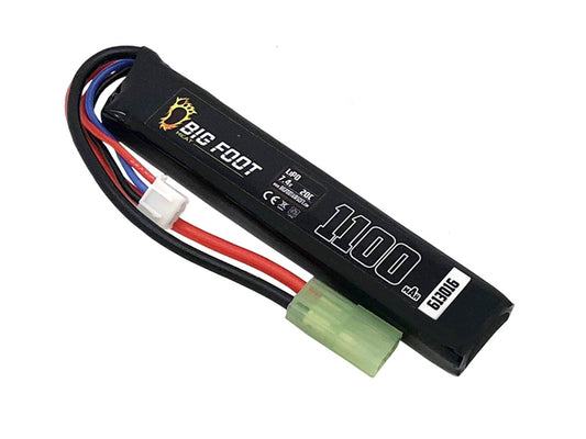 Big Foot Heat Lipo Battery 1100 mAh 7.4v 20c (Stick - 105mm - VZ58 Compatible