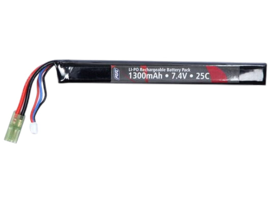 ASG Stock Tube Battery Lipo 7.4V 1300mah 15C