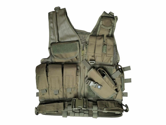 Cross-draw Tactical Vest - Olive Green