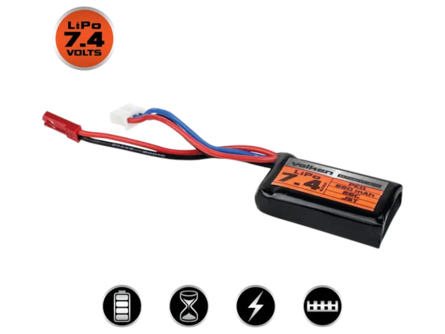 Valken Energy LiPo HPA 7.4v 250mAh 25C Battery PEQ